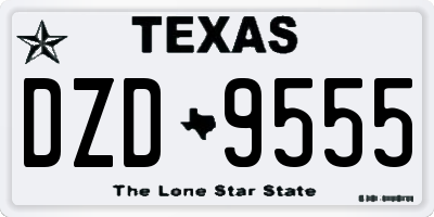 TX license plate DZD9555