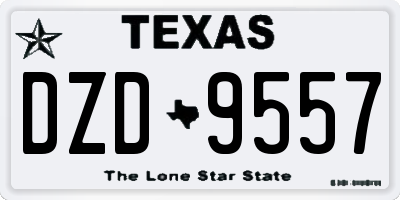 TX license plate DZD9557