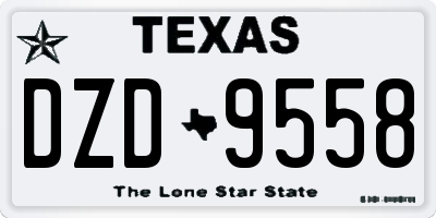TX license plate DZD9558