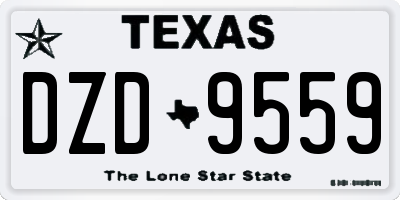 TX license plate DZD9559