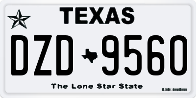 TX license plate DZD9560