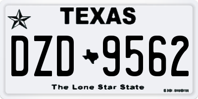 TX license plate DZD9562
