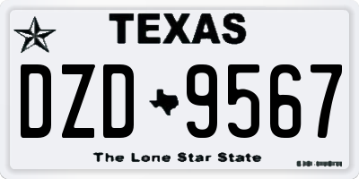 TX license plate DZD9567