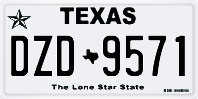 TX license plate DZD9571
