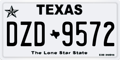 TX license plate DZD9572