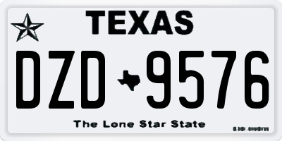 TX license plate DZD9576
