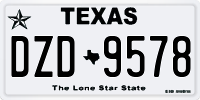 TX license plate DZD9578