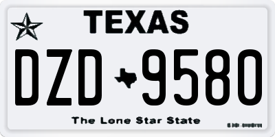 TX license plate DZD9580