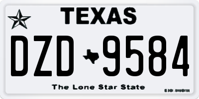TX license plate DZD9584