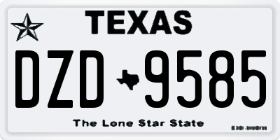 TX license plate DZD9585