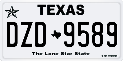 TX license plate DZD9589