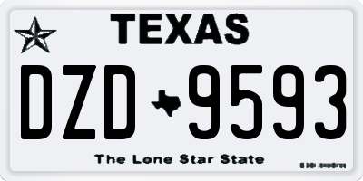 TX license plate DZD9593