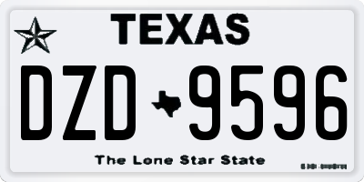TX license plate DZD9596