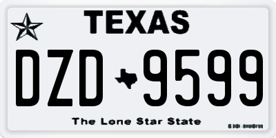TX license plate DZD9599