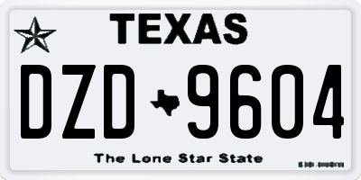 TX license plate DZD9604