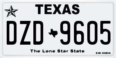 TX license plate DZD9605