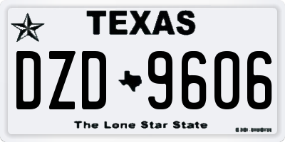 TX license plate DZD9606