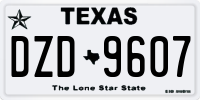 TX license plate DZD9607