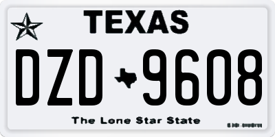TX license plate DZD9608