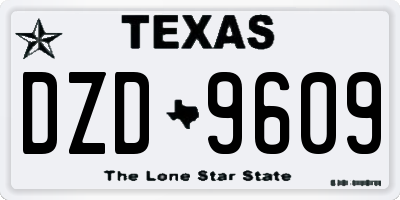 TX license plate DZD9609