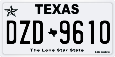 TX license plate DZD9610