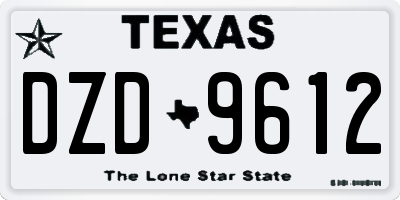 TX license plate DZD9612