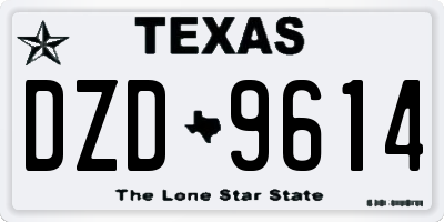 TX license plate DZD9614