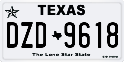 TX license plate DZD9618