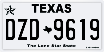 TX license plate DZD9619