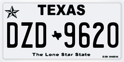 TX license plate DZD9620