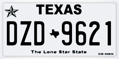 TX license plate DZD9621