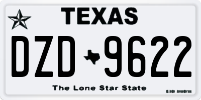 TX license plate DZD9622