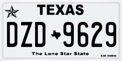 TX license plate DZD9629