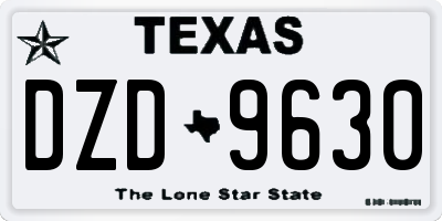 TX license plate DZD9630