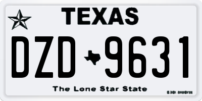 TX license plate DZD9631