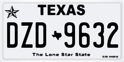 TX license plate DZD9632