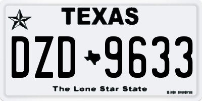 TX license plate DZD9633