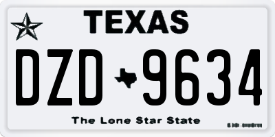 TX license plate DZD9634