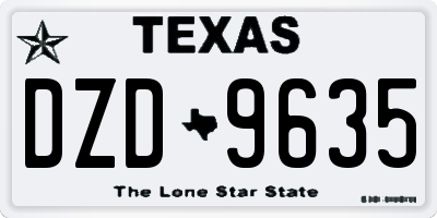 TX license plate DZD9635