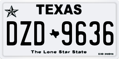 TX license plate DZD9636