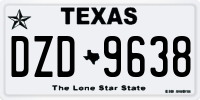 TX license plate DZD9638