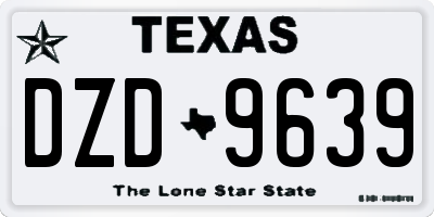 TX license plate DZD9639