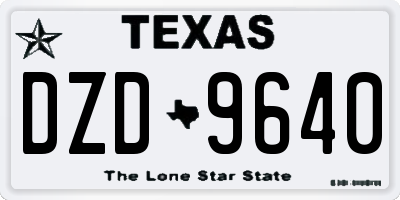 TX license plate DZD9640