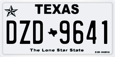TX license plate DZD9641