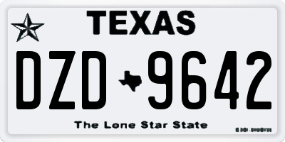 TX license plate DZD9642