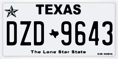 TX license plate DZD9643