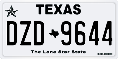 TX license plate DZD9644