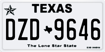 TX license plate DZD9646