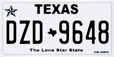 TX license plate DZD9648