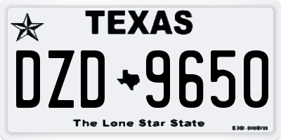 TX license plate DZD9650